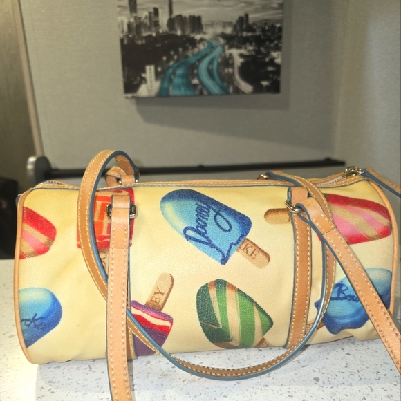 Dooney & Bourke Handbags - Dooney & Bourke Rainbow Zip Popsicle Barrel Bag